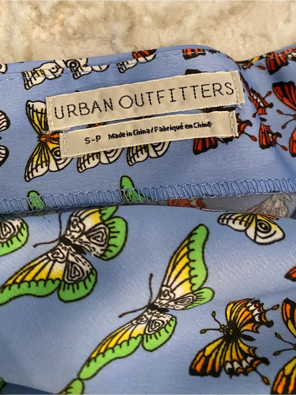 Urban Outfitters Light Blue A-Line Butterfly Print Skirt Small Petite